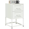 vidaXL Tables de chevet 2 pcs blanc 36x39x60,5 cm acier