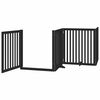 vidaXL Barri&egrave;re pour chien porte pliable 6 panneaux noir bois peuplier