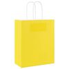 vidaXL Sacs en papier 50 pcs avec poign&eacute;es jaune 18x8x22 cm