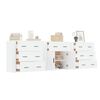 vidaXL Buffets 3 pcs Blanc Bois d'ing&eacute;nierie