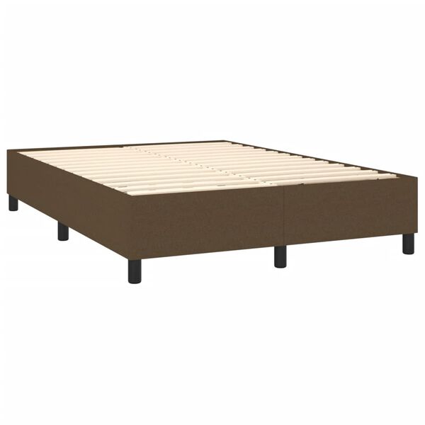 vidaXL Sommier &agrave; lattes de lit avec matelas Marron fonc&eacute; 140x200 cm