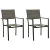 vidaXL Chaises de jardin lot de 2 Textil&egrave;ne acier Gris et anthracite