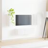 vidaXL Ensemble de meuble TV mural Montage mural 4 pcs Blanc brillant