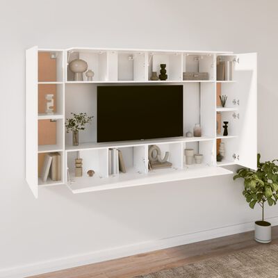 vidaXL Ensemble de meubles TV 8 pcs Blanc Bois d'ingénierie