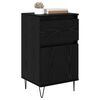 vidaXL Buffet avec tiroir Ch&ecirc;ne noir 35 x 40 x 70 cm Bois d'ing&eacute;nierie