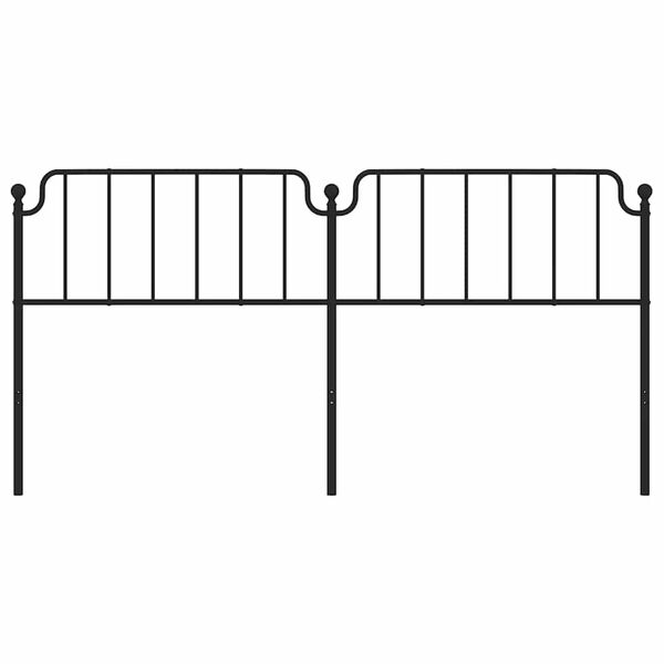 vidaXL T&ecirc;te de lit de remplacement m&eacute;tal noir 193 cm