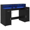 vidaXL Bureau avec porte Ch&ecirc;ne noir 140 x 55 x 91 cm Bois d'ing&eacute;nierie
