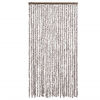 vidaXL Rideau anti-mouches taupe et blanc 100x200 cm chenille