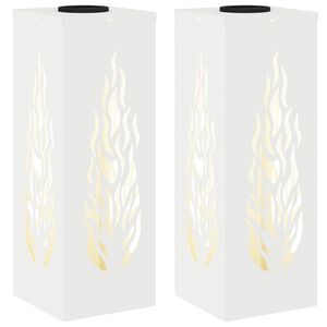 vidaXL Lumi&egrave;re de chemin LED solaire 2 pc Blanc chaud 18 x 18 x 50 cm