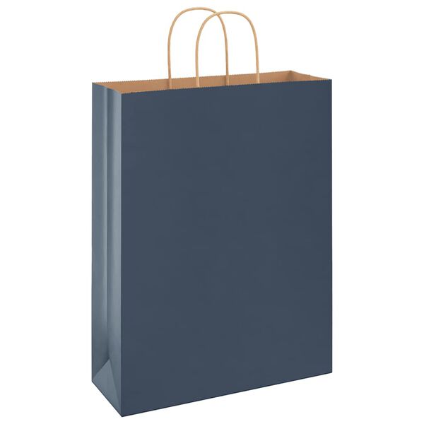 vidaXL Sacs en papier 50 pcs avec poign&eacute;es bleu 32x12x42 cm