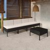 vidaXL Salon de jardin 5 pcs avec coussins r&eacute;sine tress&eacute;e noir