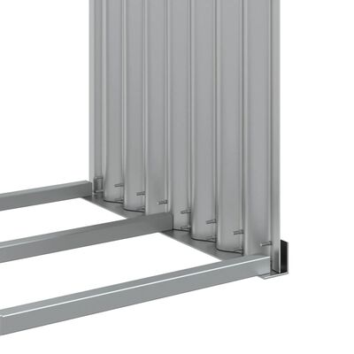 vidaXL Porte-bûches gris clair 120x45x210 cm acier galvanisé