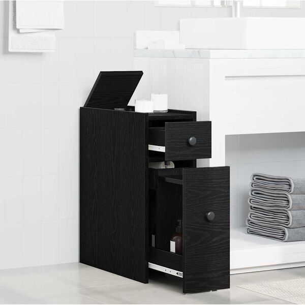 vidaXL Ensemble de mobilier de salle de bain Montage mural Ch&ecirc;ne noir
