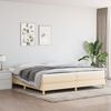 vidaXL Sommier &agrave; lattes de lit avec matelas Cr&egrave;me 200x200 cm Tissu