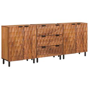 vidaXL Buffet 3 pcs Finition Acacia Brun 60 x 33 x 75 cm