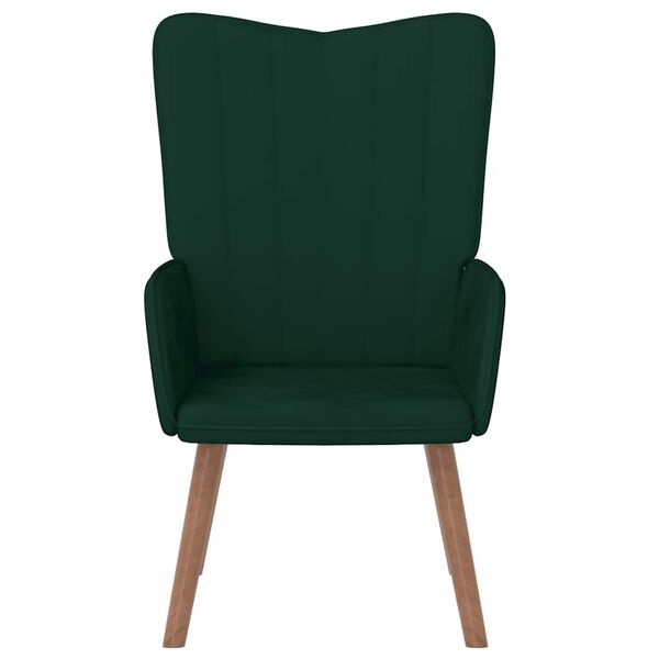 vidaXL Chaise de relaxation Vert fonc&eacute; Velours