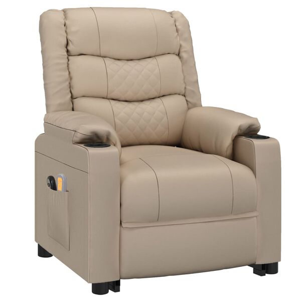 vidaXL Fauteuil de massage Cappuccino Similicuir