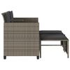 vidaXL Canap&eacute; de jardin 2 places avec table et tabourets gris rotin