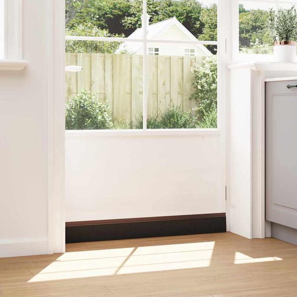 vidaXL Brosses de porte adh&eacute;sives 2 pcs Marron 100 cm