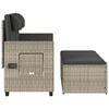 vidaXL Banc inclinable de jardin et coussins gris clair r&eacute;sine tress&eacute;e
