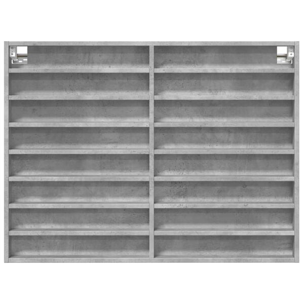 vidaXL Armoire &agrave; vitrine gris b&eacute;ton 100x8,5x75 cm bois d&rsquo;ing&eacute;nierie