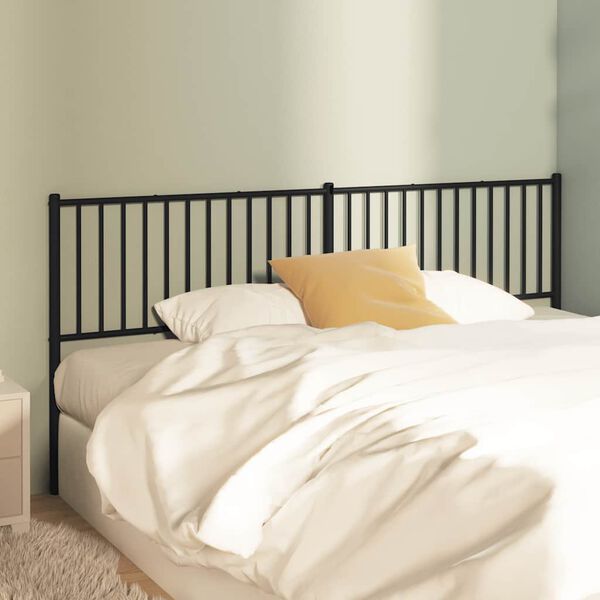vidaXL T&ecirc;te de lit de remplacement m&eacute;tal noir 200 cm
