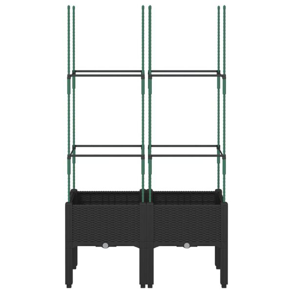 vidaXL Jardini&egrave;re avec treillis noir 80x40x142,5 cm PP