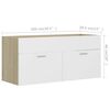 vidaXL Ensemble de meubles de salle de bain 2pcs blanc et ch&ecirc;ne sonoma
