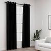 vidaXL Rideaux occultants Aspect lin avec &oelig;illets 2 pcs Noir 140x225cm