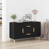 vidaXL Buffet ch&ecirc;ne noir 100x36x60 cm bois d'ing&eacute;nierie
