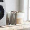 vidaXL Panier &agrave; linge beige et blanc &Oslash;60x36 cm coton