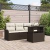 vidaXL Ensemble de canapé de jardin 5 pcs Marron 100 x 55 x 73 cm