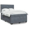vidaXL Sommier &agrave; lattes de lit et matelas Gris fonc&eacute; 140x190cm Velours