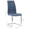 vidaXL Chaises &agrave; manger cantilever lot de 4 bleu tissu