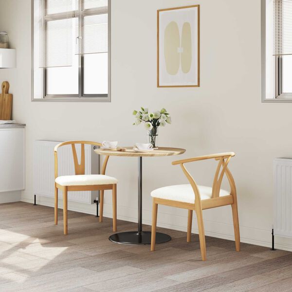 vidaXL Chaise de salle &agrave; manger 2 pcs Naturel et clair