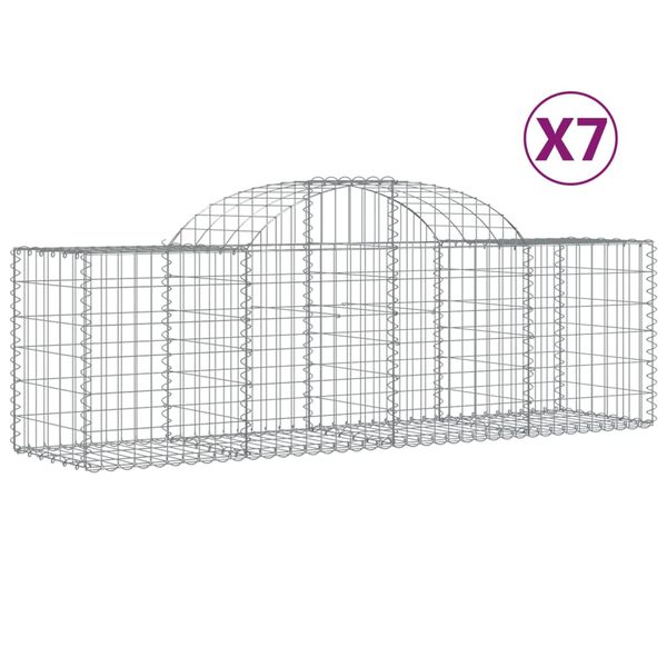 vidaXL Paniers &agrave; gabions arqu&eacute;s 7 pcs 200x50x60/80 cm Fer galvanis&eacute;