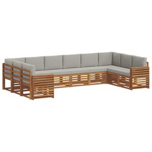 vidaXL Ensemble de canap&eacute; d'angle 10 pcs Gris Naturel et Clair