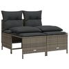 vidaXL Salon de jardin 5 pcs avec coussins gris r&eacute;sine tress&eacute;e