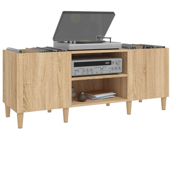 vidaXL Meuble &agrave; disques Ch&ecirc;ne Sonoma 121x38x48 cm Bois d'ing&eacute;nierie