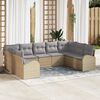 vidaXL Ensemble de canap&eacute; de jardin 9 pcs Beige et Gris clair