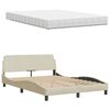 vidaXL Lit avec matelas cr&egrave;me 120x200 cm tissu