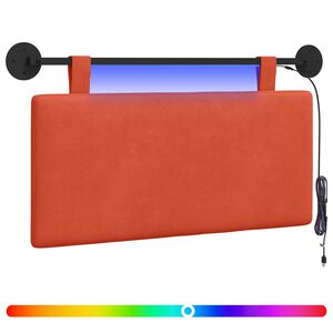 vidaXL T&ecirc;te de lit suspendue Rouge orange Tissu en velours c&ocirc;tel&eacute;