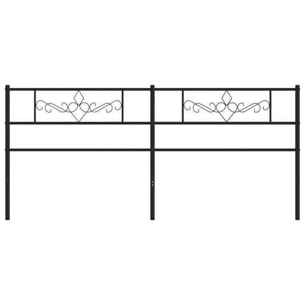 vidaXL T&ecirc;te de lit m&eacute;tal noir 193 cm