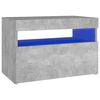 vidaXL Table de chevet avec lumi&egrave;res LED gris b&eacute;ton 60x35x40 cm