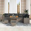 vidaXL Ensemble de canap&eacute; de jardin avec coussin 9 pcs Gris