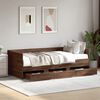 vidaXL Lit de jour avec tiroirs sans matelas ch&ecirc;ne marron 75x190 cm