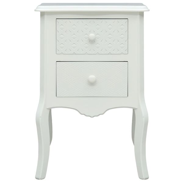 vidaXL Table de chevet Blanc 43x32x65 cm MDF