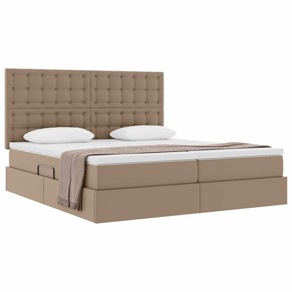vidaXL Lit avec rangement et matelas Cappuccino 180 x 200 cm