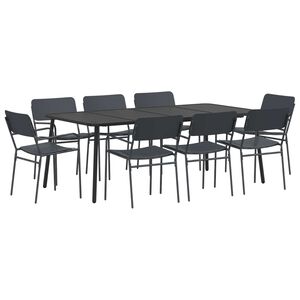 vidaXL Ensemble de salle &agrave; manger 9 pc Anthracite Acier