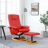 vidaXL Fauteuil de massage avec repose-pied rouge similicuir